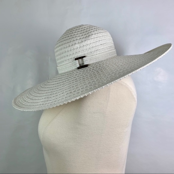 Tommy Bahama Accessories - Tommy Bahama White Straw Floppy Hat Cartwheel OS